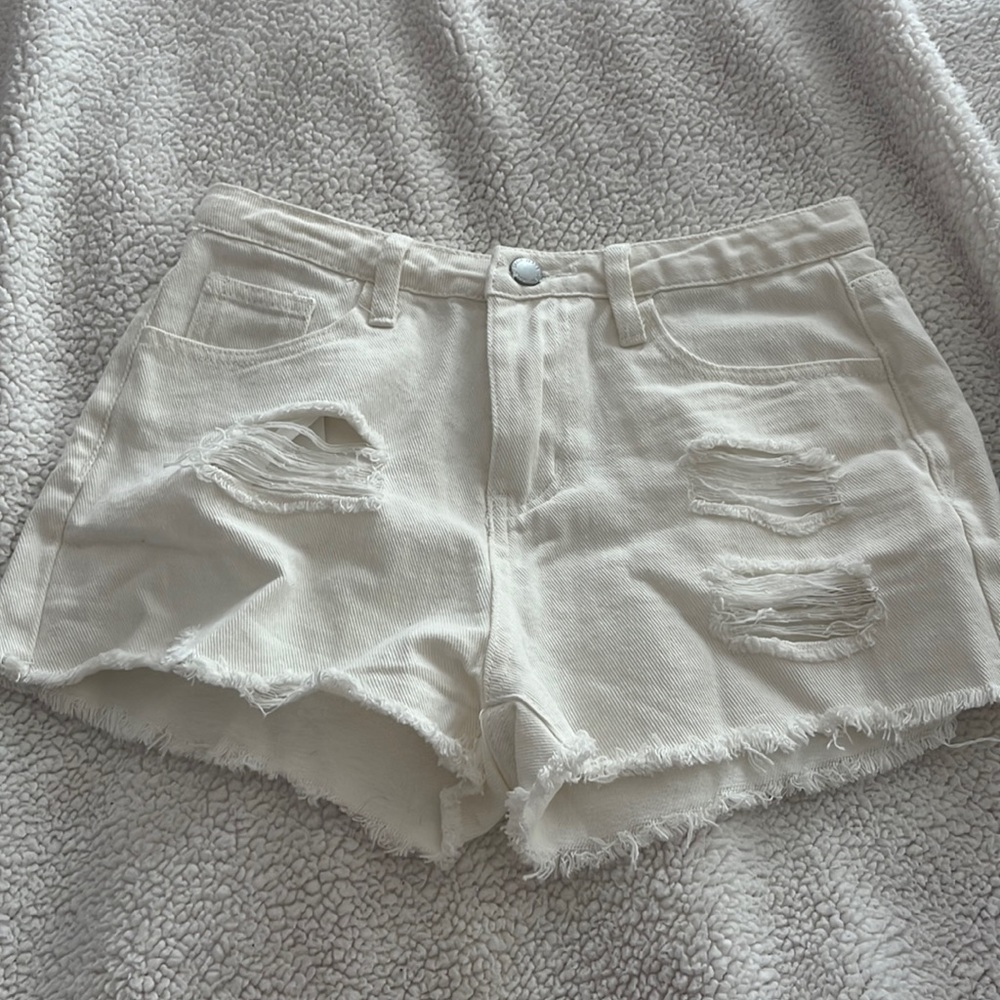 Youth White Jean Shorts 12-13